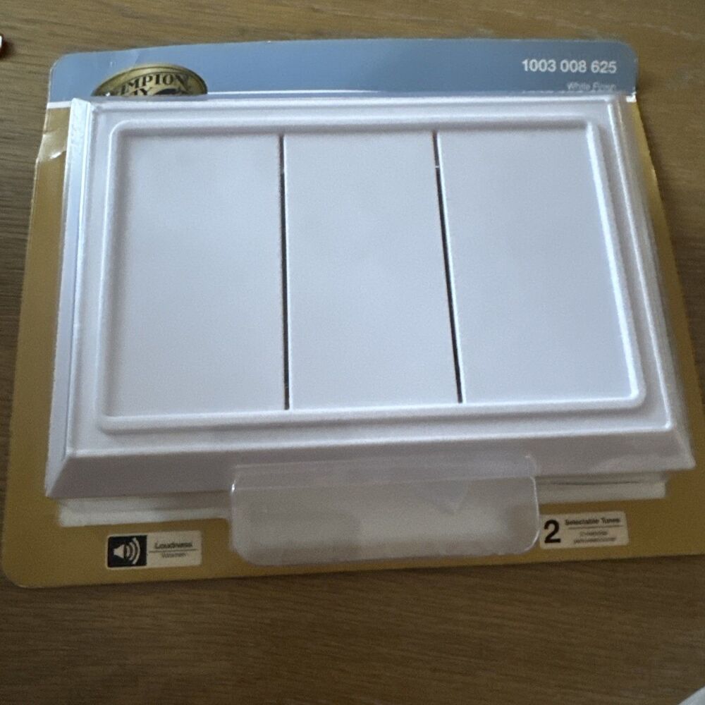 Hampton Bay Wired Door Chime in White 1003 008 625 2 Selectable Tunes L2